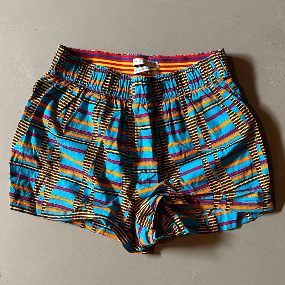 Urban Outfitters Turquoise Striped Pattern Athletic Shorts